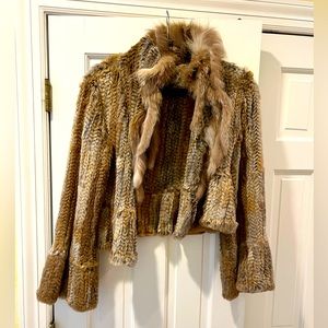 Genuine fox fur short jacket